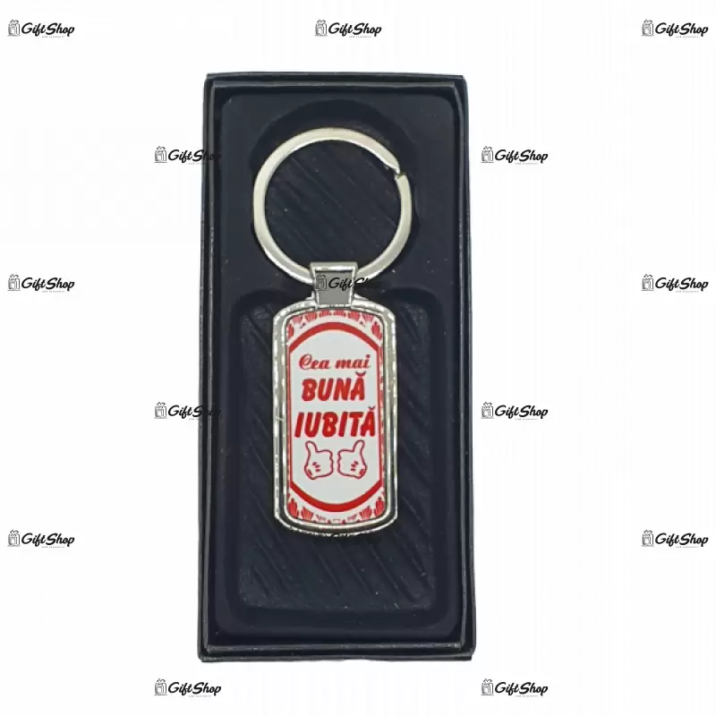 Cea mai buna iubita, breloc din metal cu mesaj